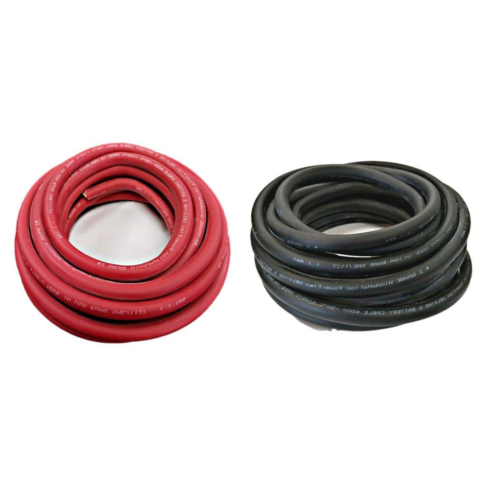 100 FT 8 GA GAUGE WELDING & POWER/SPEAKER CABLE 50' RED & 50' BLK USA ALL COPPER 