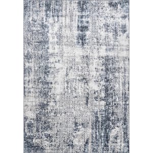 Taylor Modern Abstract Blue Doormat 3 ft. x 5 ft. Accent Rug