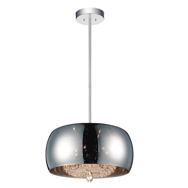 CWI Lighting Movement 4-Light Chrome Chandelier with Smoke Shade