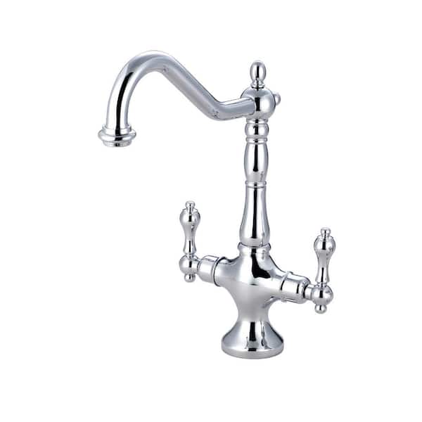 Kingston Brass Heritage 2-Handle Standard Kitchen Faucet in Polished Chrome