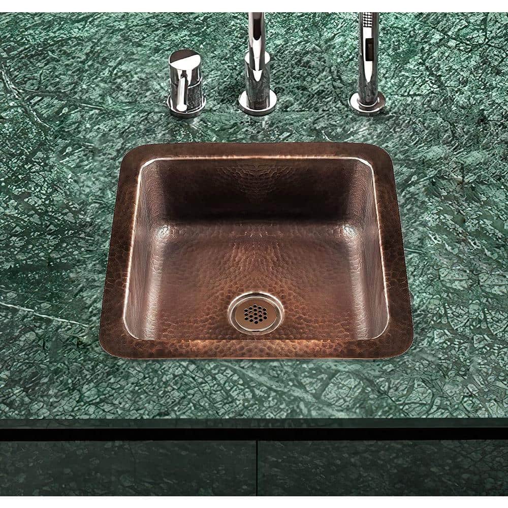 Hand Hammered Copper 12" Dual Mount Single Bowl Sink