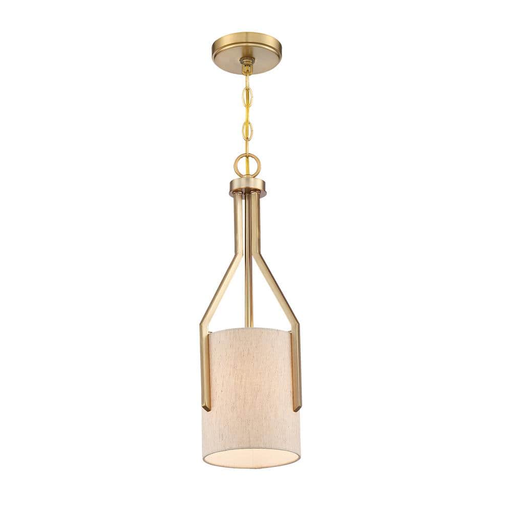 Elara Brushed Gold Mini Drum Pendant Light