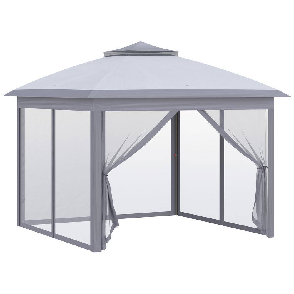 11 ft. x 11 ft. Pop-Up Gazebo Tent with Netting, Easy Setup Instant Canopy 