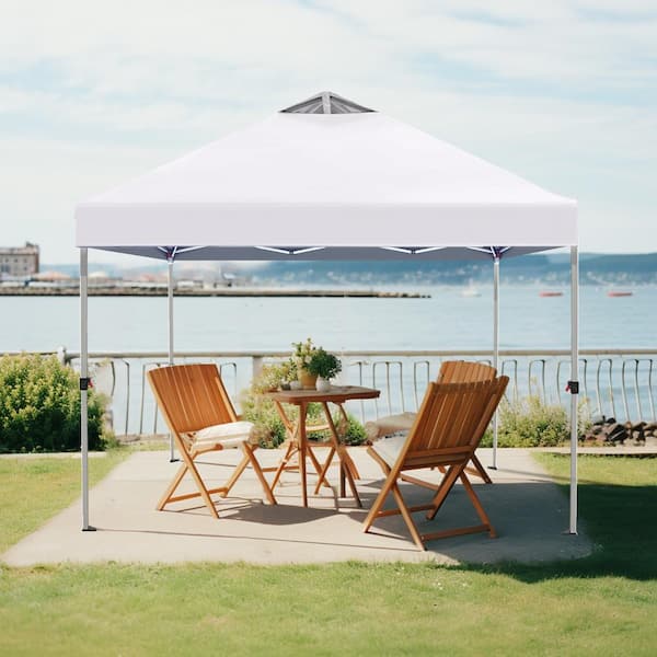 PHI VILLA 10 ft. x 10 ft. Instant Canopy Pop Up Tent in White With