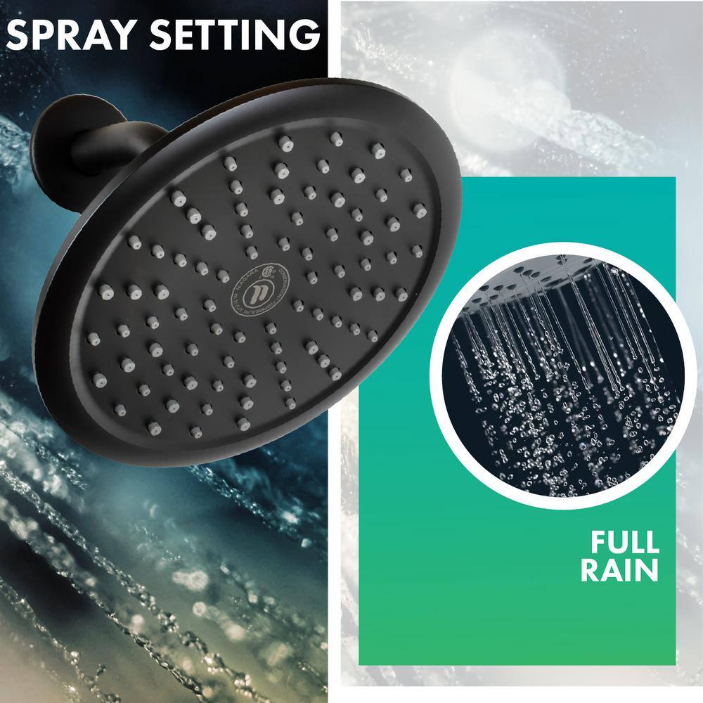 Large Matte Black Wall Mounted Rain Shower Head