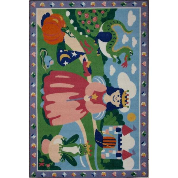 Stitch Multi-Colored 3 ft. x 5 ft. Indoor Polyester Area Rug