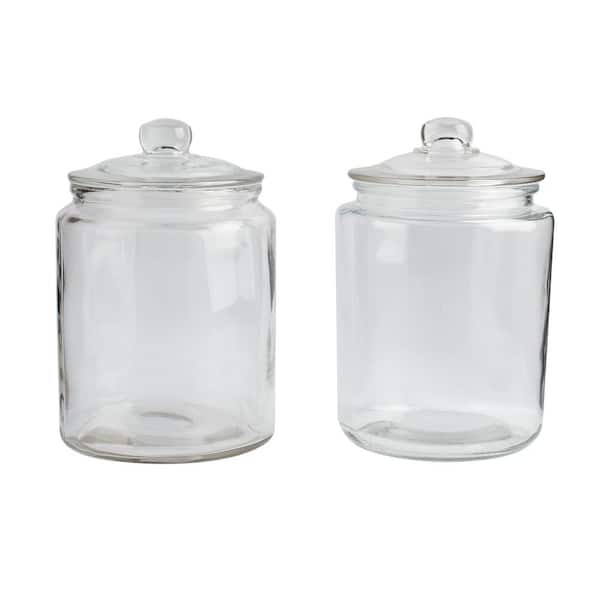 2-Piece 5.7L Apothecary Glass Kitchen Canister Set with Lids