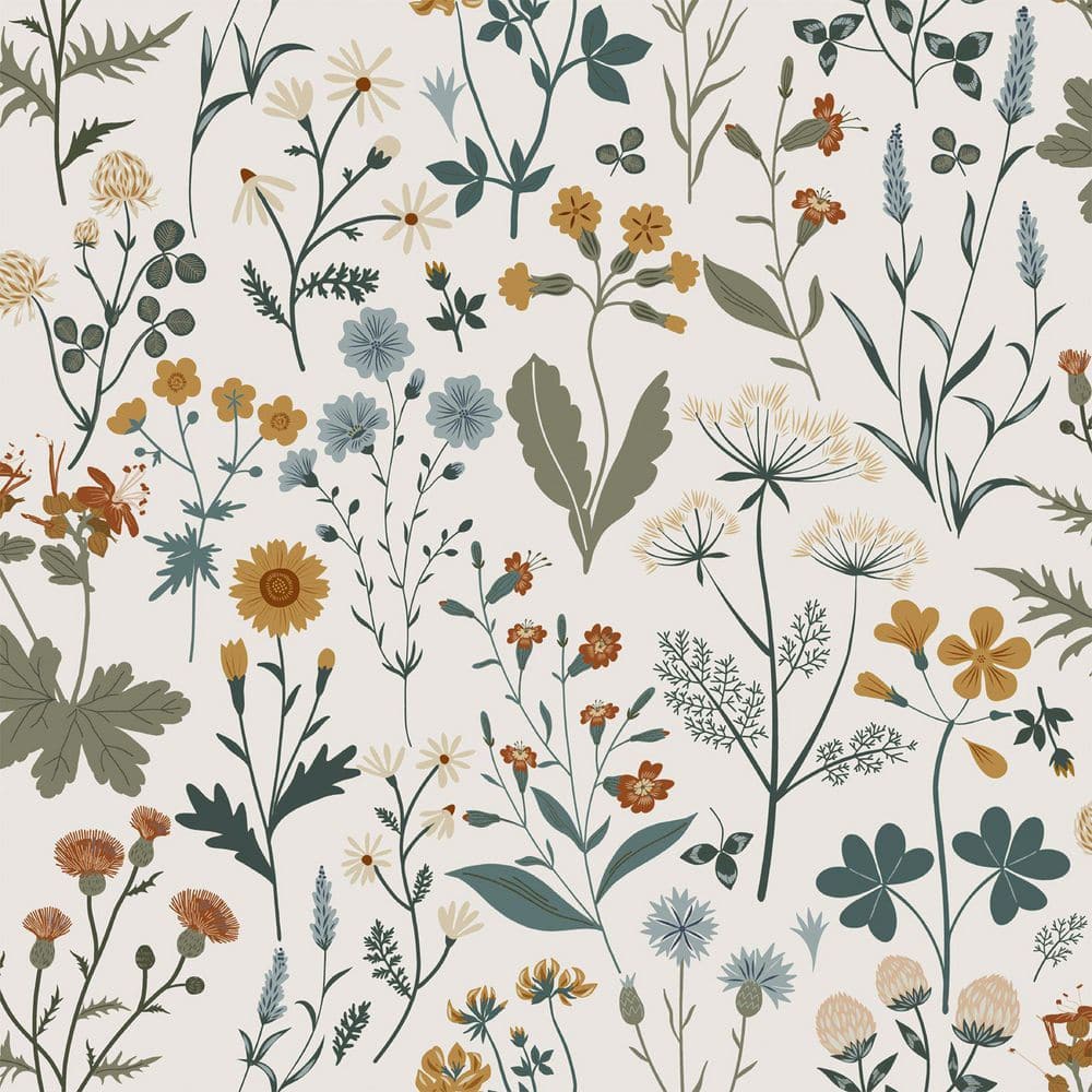 ESTA Home Fiore Blue Wildflowers Non-Pasted Matte Wallpaper Sample  DD139391SAM - The Home Depot