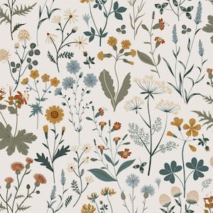 Fiore Blue Wildflowers Non-Pasted Matte Wallpaper Sample