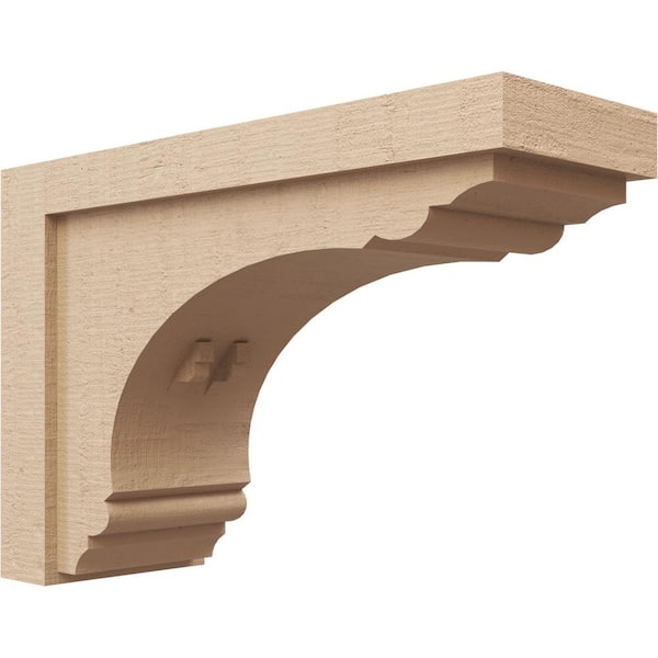 Ekena Millwork 7-in. x 21-in. x 14-in. Series 3 Classic Warren Rough Cedar Woodgrain Timberthane Polyurethane Corbel, Primed Tan