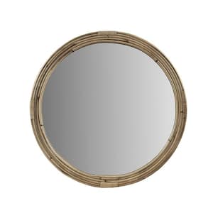 Anky 26 in. W x 26 in. H Rattan Framed Round Decorative Accent Wall Mirror