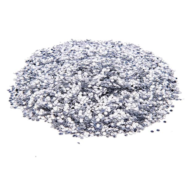 1 lb. of 1/16 in. Silver Foil Ceiling Glitter Covers 500 sq. ft.