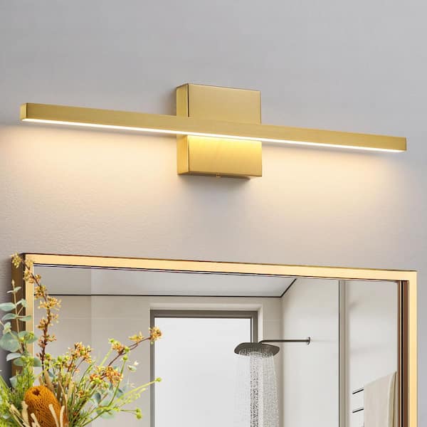 KAISITE 24 in. 1-Light Gold LED Vanity Light Bar Dimmable Wall Sconce Modern Bathroom Light Fixture with 3500K Warm Light