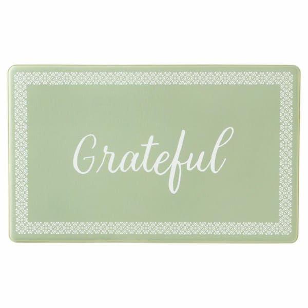 Bloomfield Grateful Border 18 in. x 30 in. Green Indoor Comfort Kitchen Mat