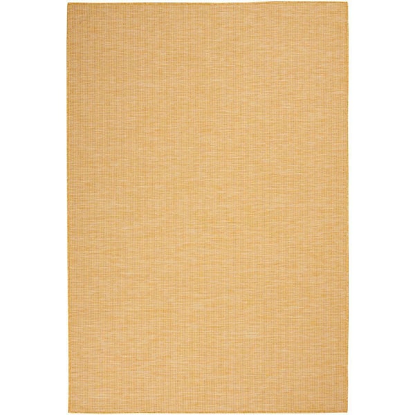 Positano Yellow 5 ft. x 7 ft. Solid Modern Indoor/Outdoor Patio Area Rug