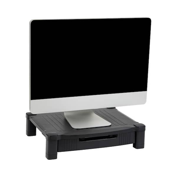 17.25 in. L x 13.25 in. W x 4 in. H Monitor Stand Storage Drawer Desktop Organizer, Black