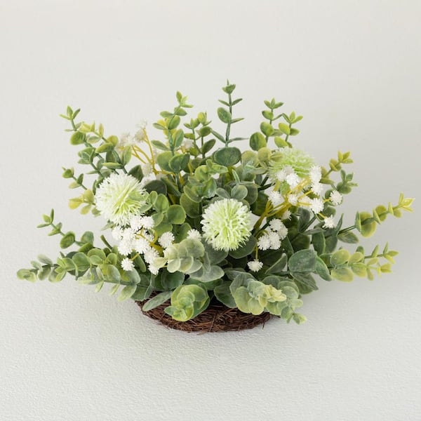 SULLIVANS 6 in. Romantic Eucalyptus Orb; White