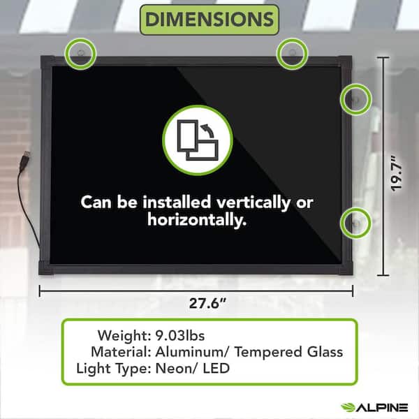 Alpine Industries 28 in. x 20 in. LED Illuminated Hanging Message