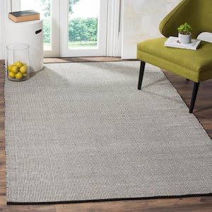 Montauk Ivory/Black 6 ft. x 6 ft. Square Gradient Solid Area Rug