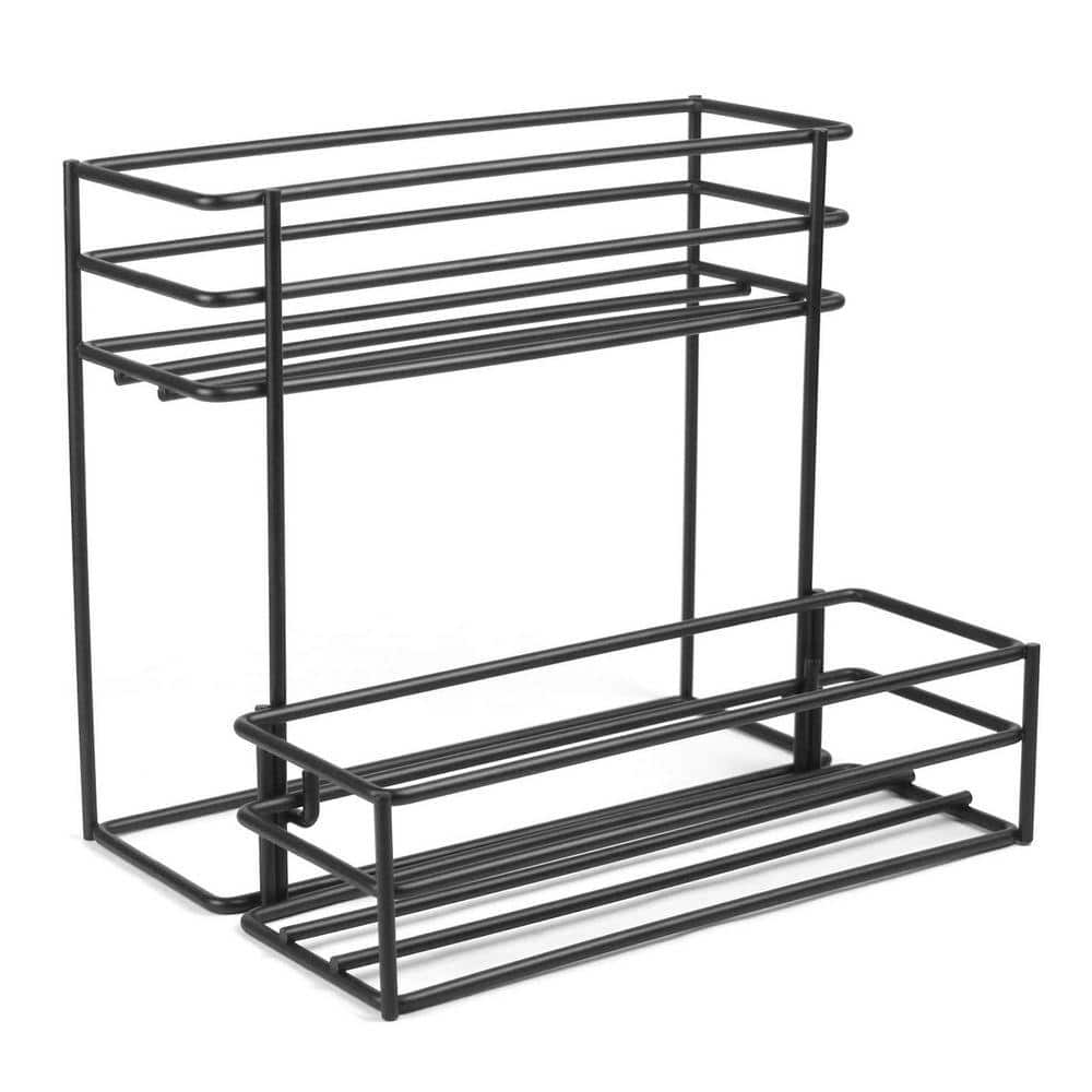 JFVKAF Black Iron Coffee Syrup Organizer Rack 6-Bottle Capacity for ...