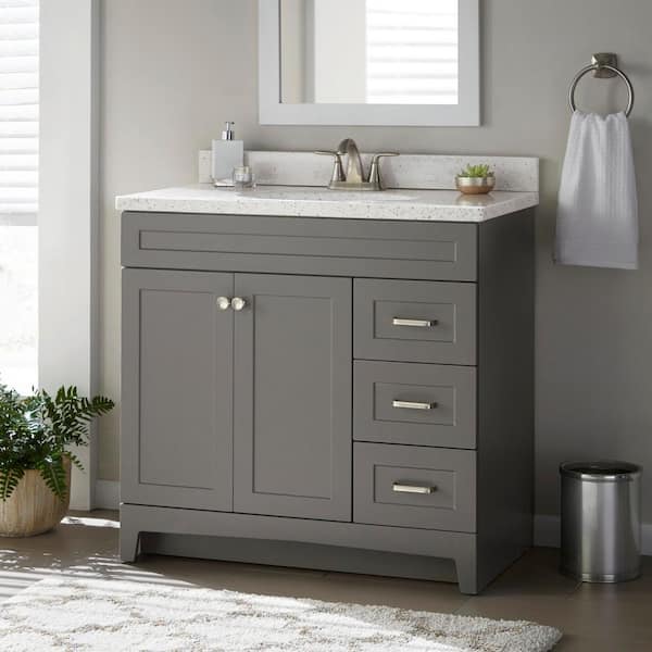 Thornbriar 36 in. W x 22 in. D x 34 in. H Bath Vanity Cabinet without Top in Cement