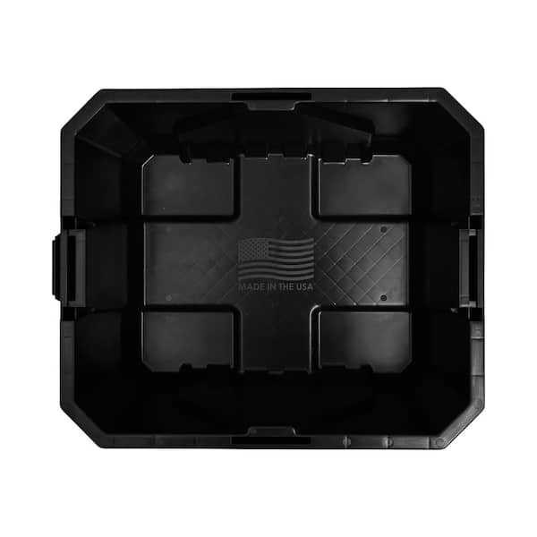 Husky - 19 Gal. Pro Grip Storage Tote in Black with Red Lid