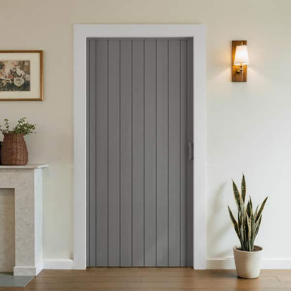 SOCBAZZAR 32 in. x 80 in. Gray Finished PVC Interior Folding