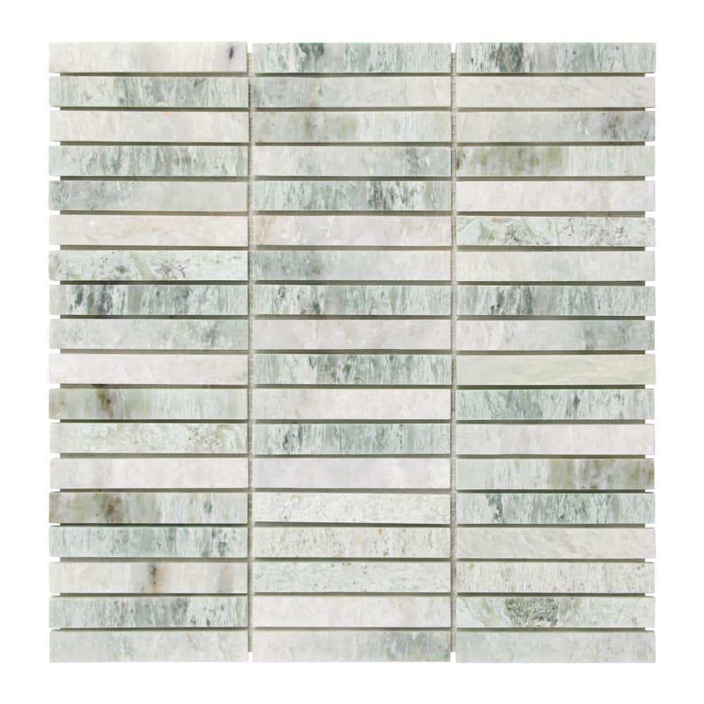 12x12 Green Polished Marble Mosaic Tile for Indoor and Outdoor