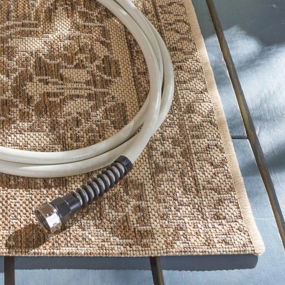 Beach House Cream and Beige Synthetic Indoor/Outdoor Area Rug