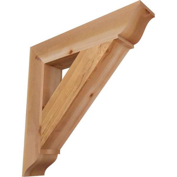 Ekena Millwork 5.5 in. x 32 in. x 32 in. Western Red Cedar Traditional Smooth Bracket