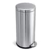 simplehuman 30-Liter Fingerprint-Proof Brushed Stainless Steel Round Step-On Trash Can CW1810