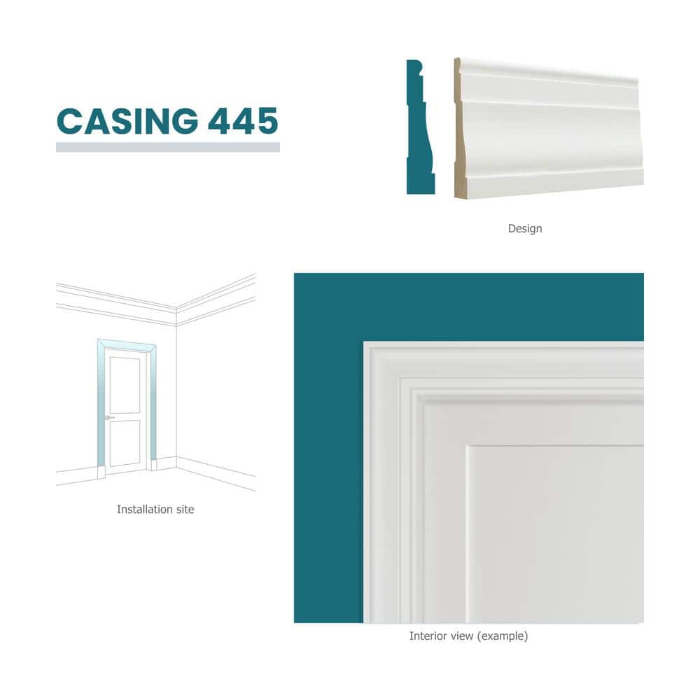 Primed White Finger-Jointed Pine Casing Molding 99"