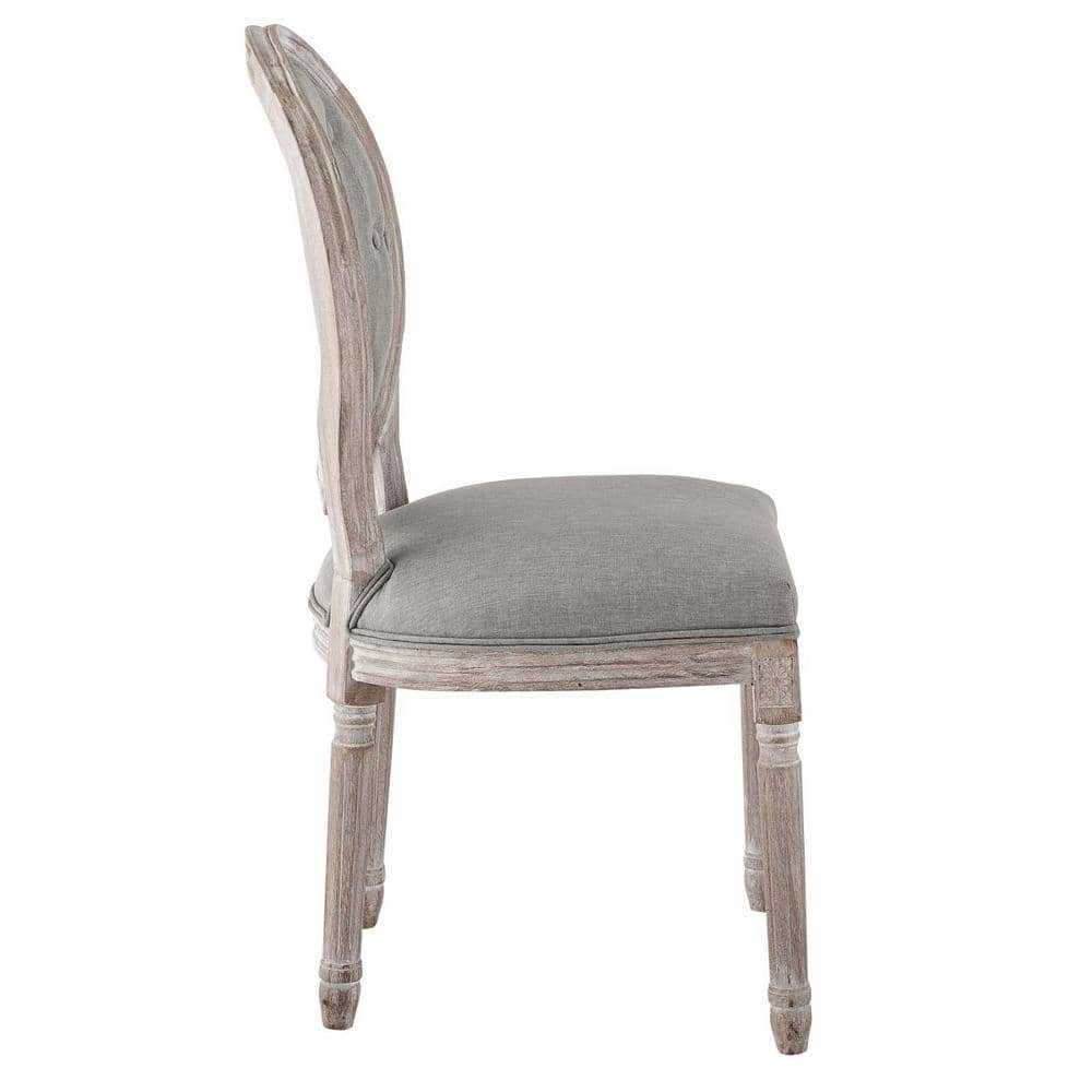 Arise Vintage French Upholstered Gray Wood Side Chair