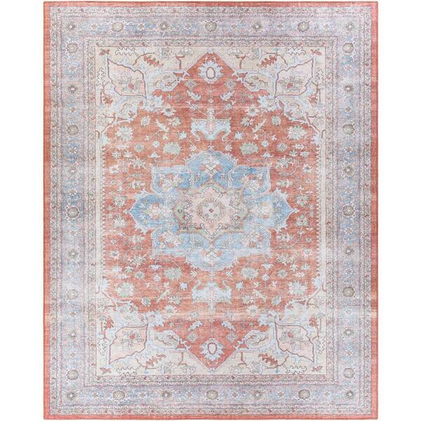 Livabliss Luz Dark Brown 9 ft. x 12 ft. Traditional Indoor Machine-Washable Area Rug