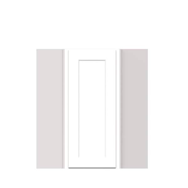 24 in. W x 12 in. D x 36 in. H RTA Solid Wood Shaker Standard Corner Wall Kitchen Cabinet in White With Double shelves