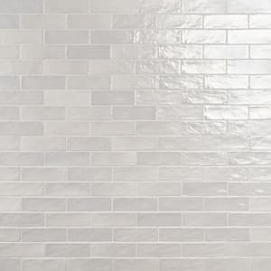 Amagansett Gin White 2 in. x 8 in. Mixed Finish Ceramic Subway Wall Tile (5.38 sq. ft. / case)