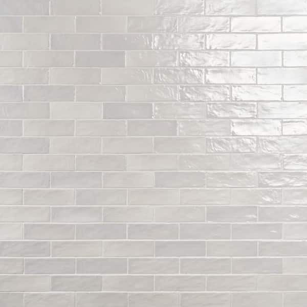Ivy Hill Tile Amagansett Gin White 2 in. x 8 in. Mixed Finish Ceramic Subway Wall Tile (5.38 sq. ft. / case)
