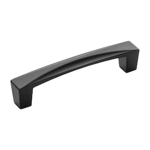 Crest Collection Pull 3-3/4 Inch (96mm) Center to Center Matte Black Finish Modern Bar Pull Zinc