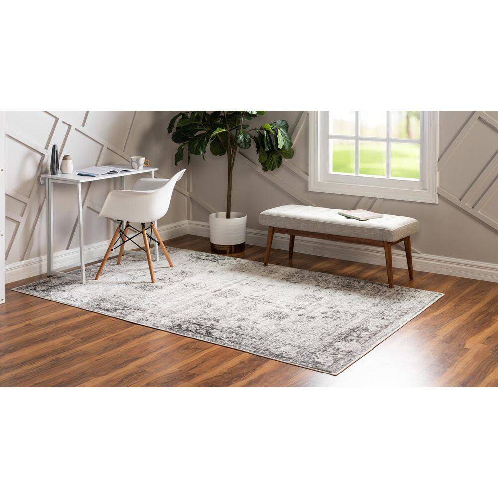 Casino Sofia Chic Gray Rectangular Indoor Rug - 8' x 10'
