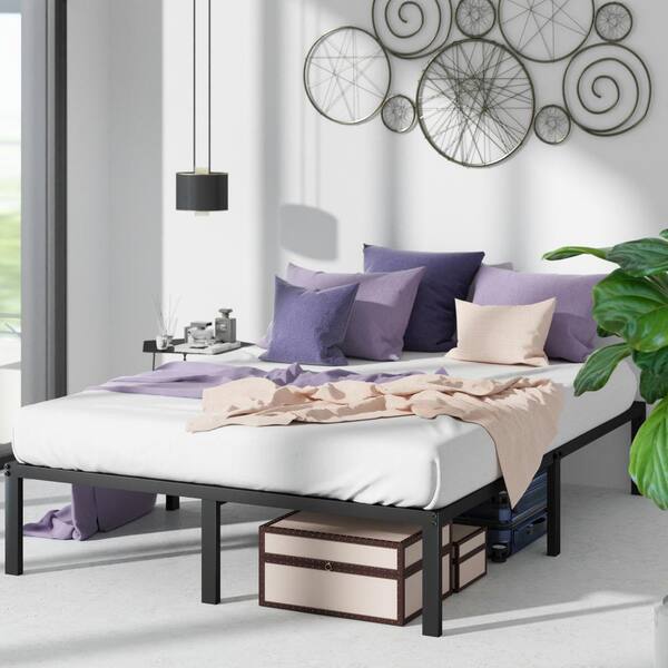 Zinus Yelena Black Metal Queen Platform, Can You Attach A Headboard To The Purple Base