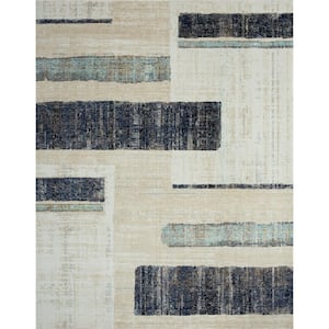 24-Seven by N Natori Beige/Blue 2 ft. 8 in. x 10 ft. Area Rug