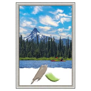 Salon Opening Size 24 in. x 36 in. Silver Narrow Picture Frame