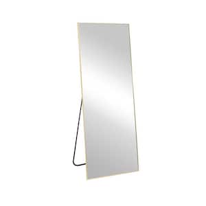 22 in. W x 65 in. H Standing Rectangle Mirror Floor Mirror with Metal Frame Wall Mounted Vanity Mirror, Gold