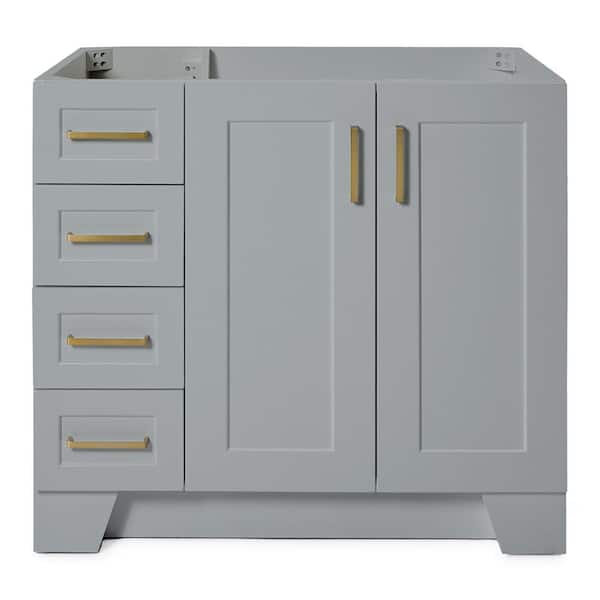 ARIEL Taylor 36 in. W x 21.5 in. D x 34.5 in. H Freestanding Bath Vanity Cabinet Only in Grey