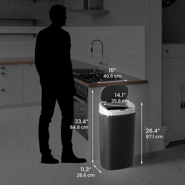 ITouchless SoftStep EXP 13.2 Gallon Step Pedal Trash Can Recycling B