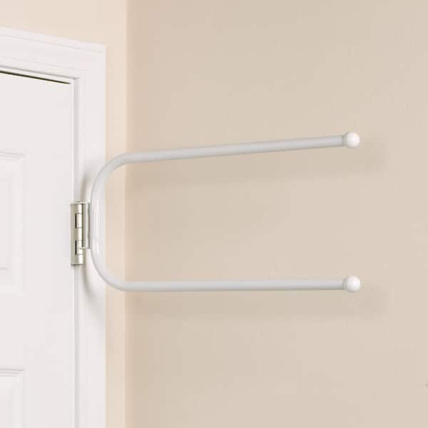 Household Essentials 25 lb. Hinge-It Spacemake Double Bar Over The Door Hook in White