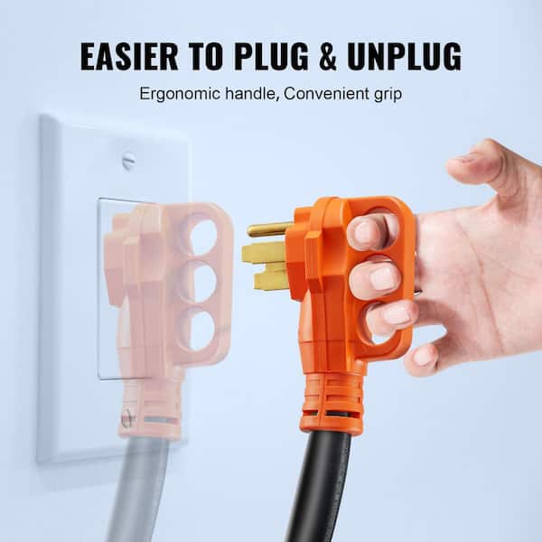 30 ft. STW 6/3 + 8/1 50 Amps 250 Volt Extension Cord NEMA 14-50P Male NEMA SS2-50R Female Plug