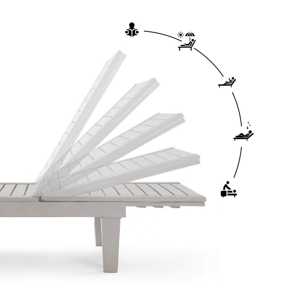 Gray Adjustable Polyresin Outdoor Chaise Lounge Set