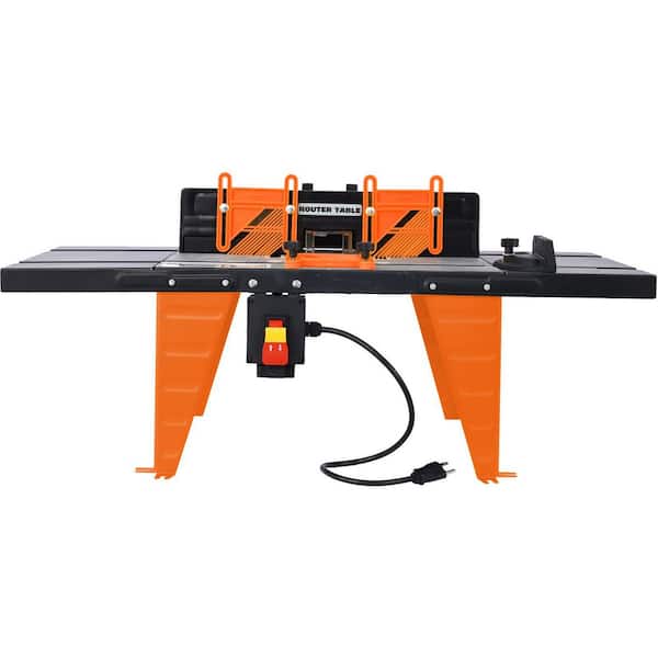 13.5 in. W x 34 in. D Aluminium Electric Benchtop Router Table Wood Working Tool, Orange