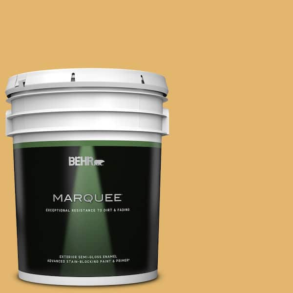 BEHR MARQUEE 5 gal. #M290-5 English Custard Semi-Gloss Enamel Exterior Paint & Primer